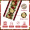 Christmas Table Runner, Linen Red and Black Buffalo Check Plaid Merry Christmas Table Runner 13 x 72 Inch Kitchen Dining Table Decoration for Indoor Outdoor Home Party Decor